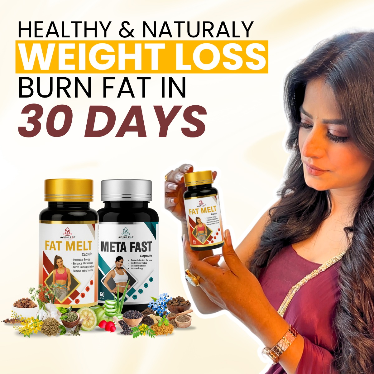 fat melt + meta fast capsules | weight loss (combo pack)