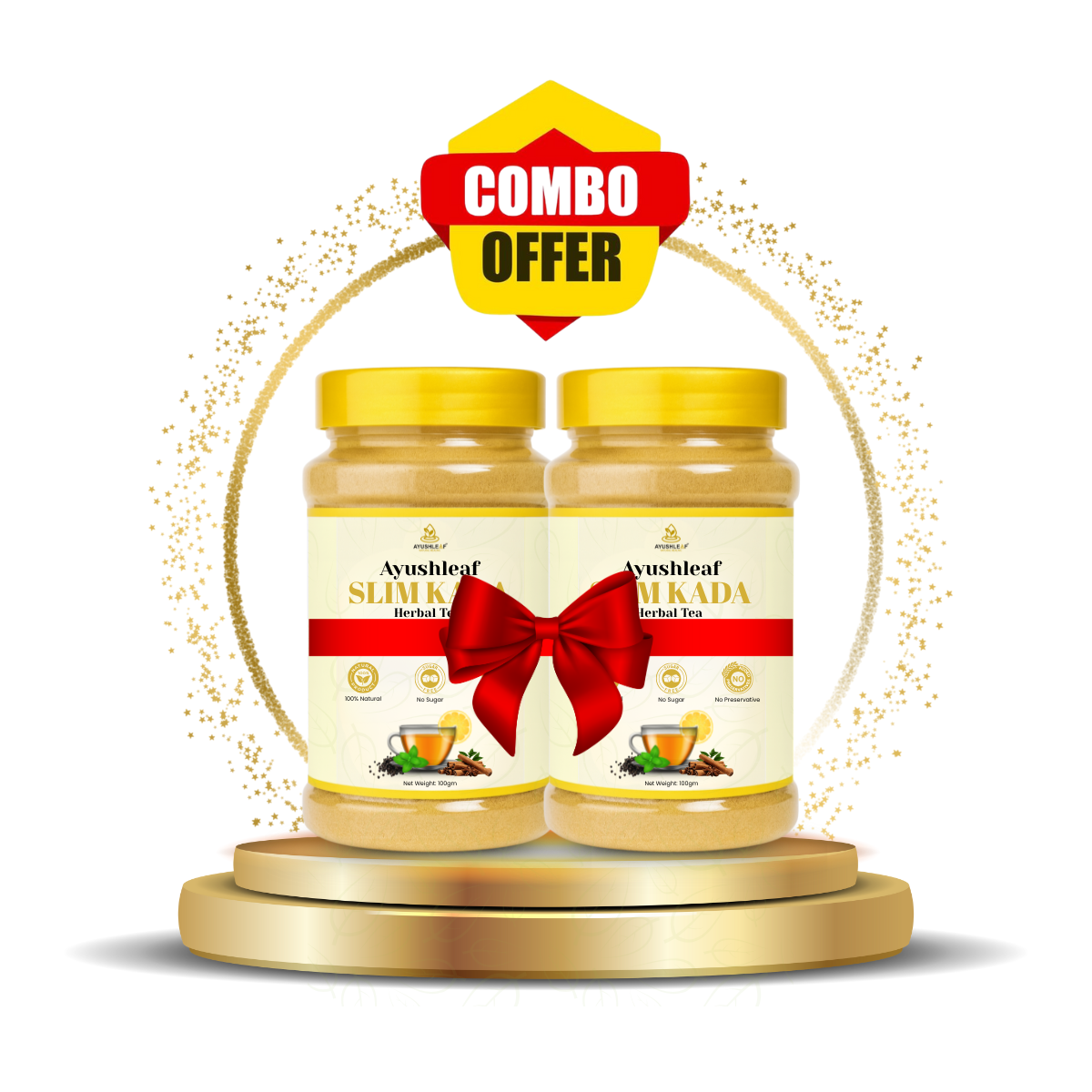 Ayushleaf Slim Kada Combo – Ayurvedic Weight Loss Tea & Herbal Fat-Burning Kada