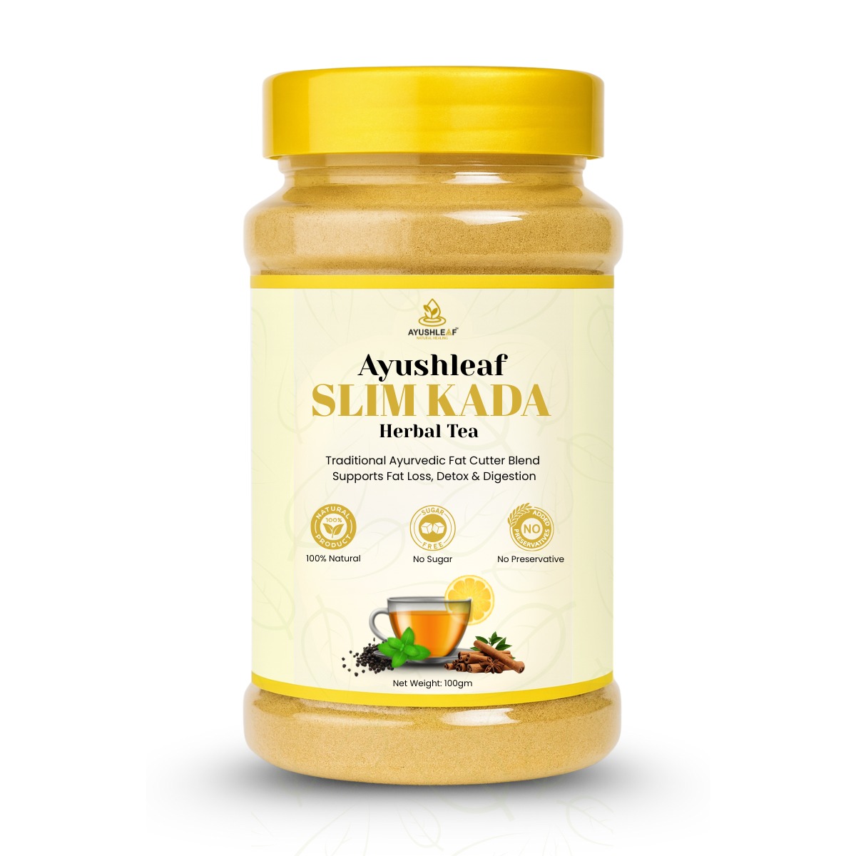 Ayushleaf Slim Kada – Ayurvedic Weight Loss Tea & Herbal Fat-Burning Kada